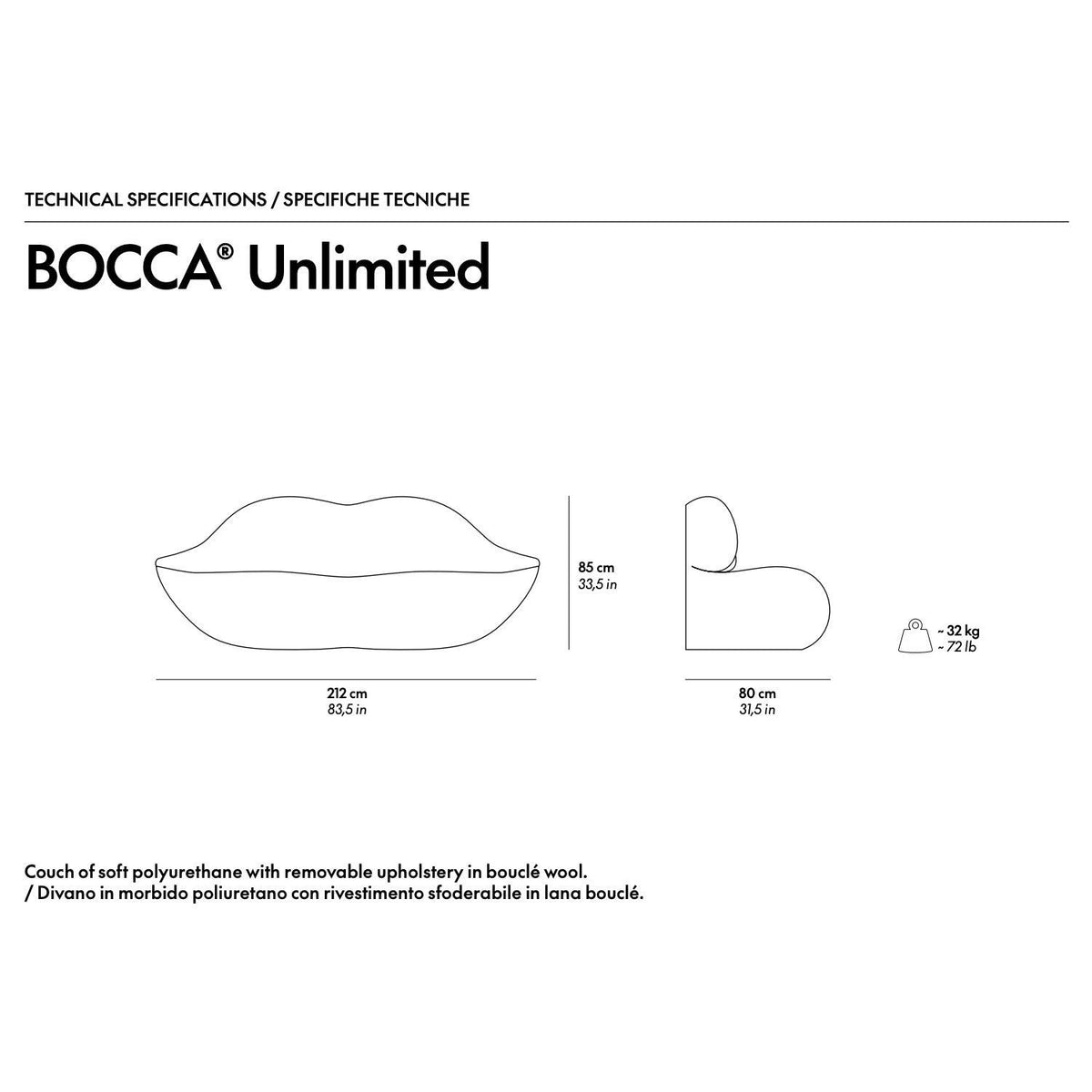 Bocca Unlimited Sofa - Apple 711 - Sofas - Gufram