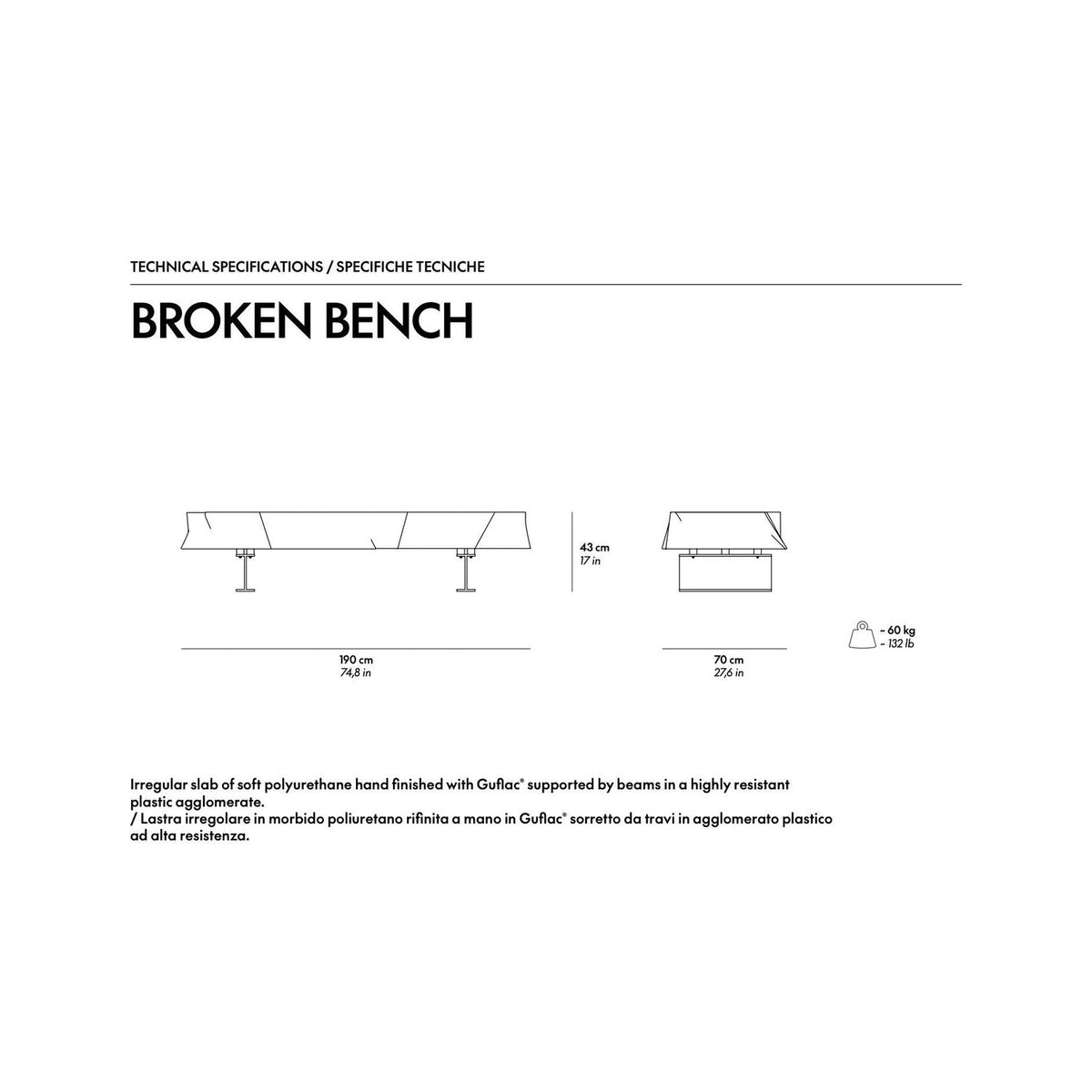 Broken Bench - Benches - Gufram