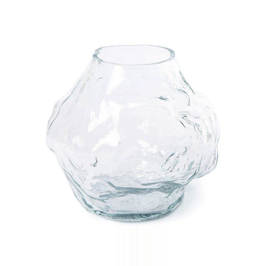 Cloud Vase Clear Glass Low - Vase - HKLIVING