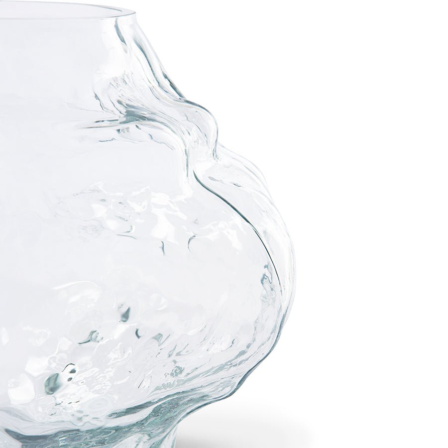 Cloud Vase Clear Glass Low - Vase - HKLIVING