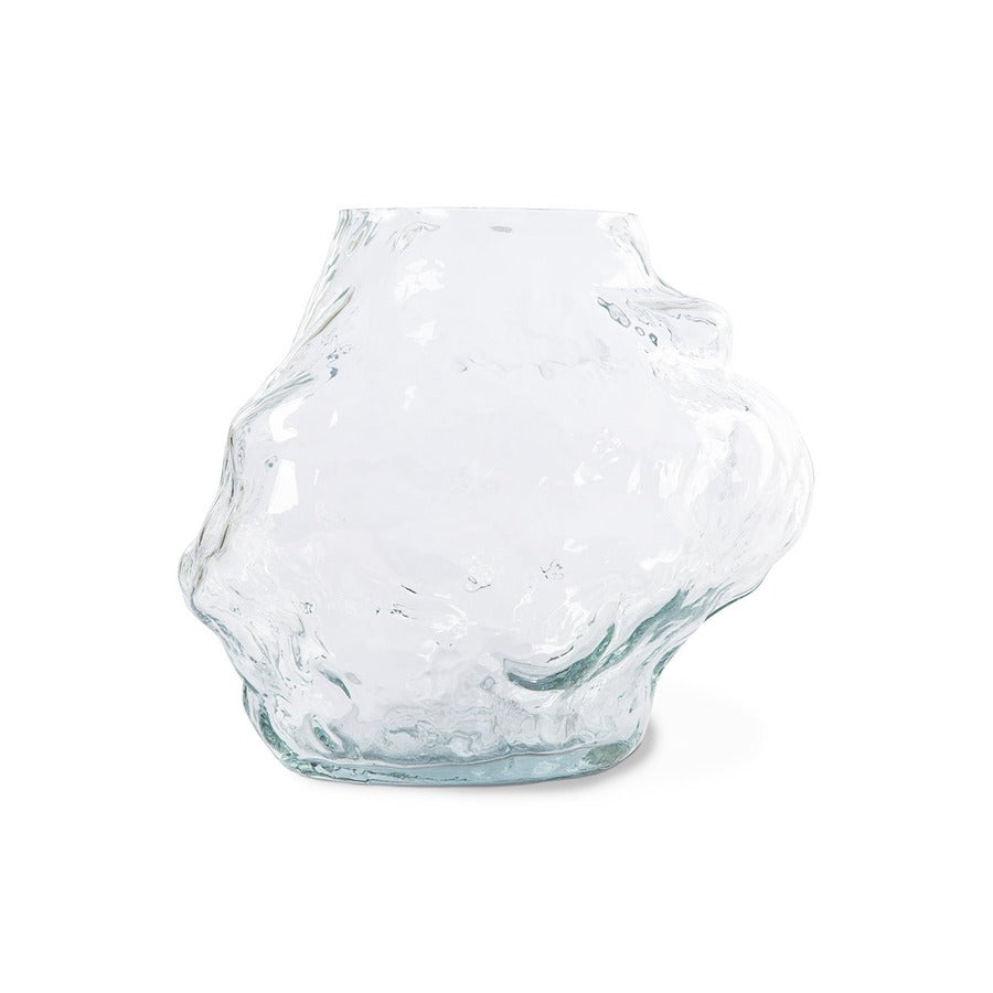 Cloud Vase Clear Glass Low - Vase - HKLIVING