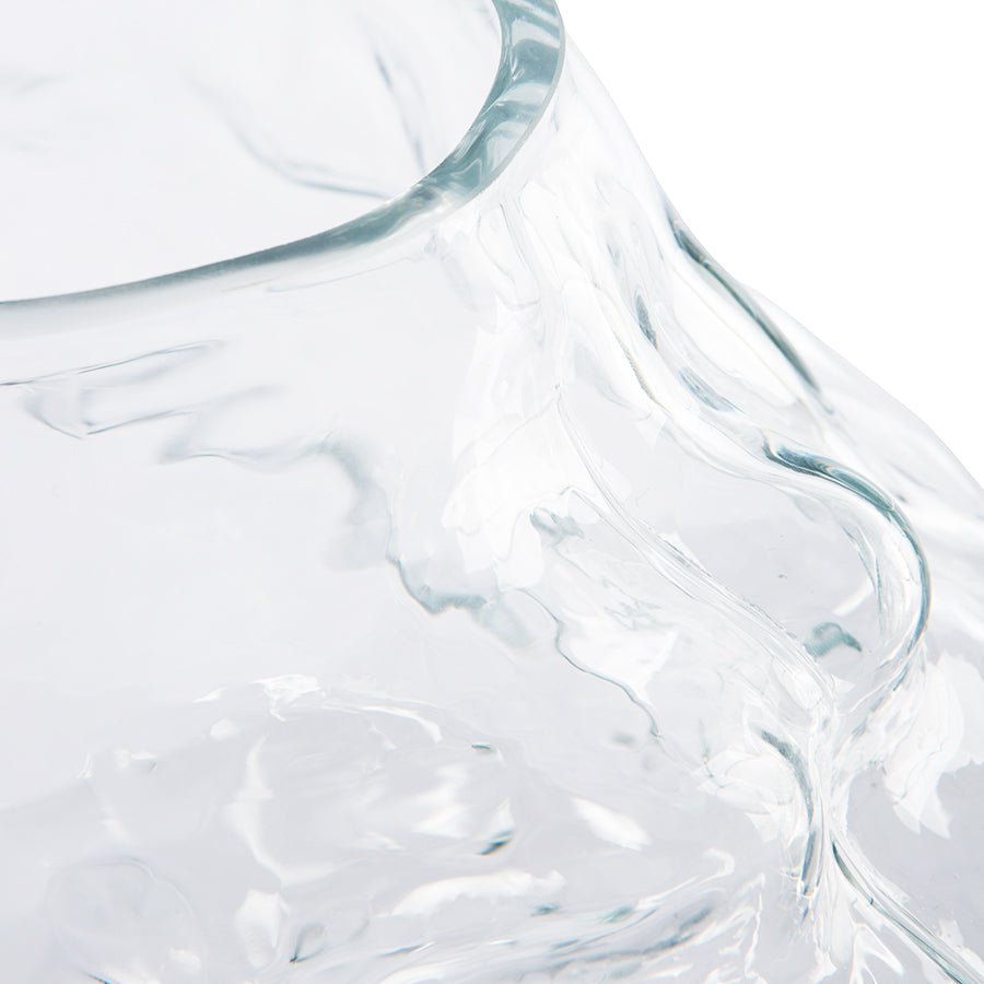 Cloud Vase Clear Glass Low - Vase - HKLIVING