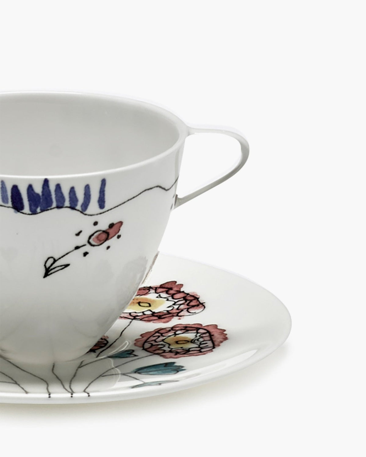 Coffee Cup High with Saucer 2 - Set Giftbox - Anemone Milk Midnight Flowers - Geschirr - Serax x Marni
