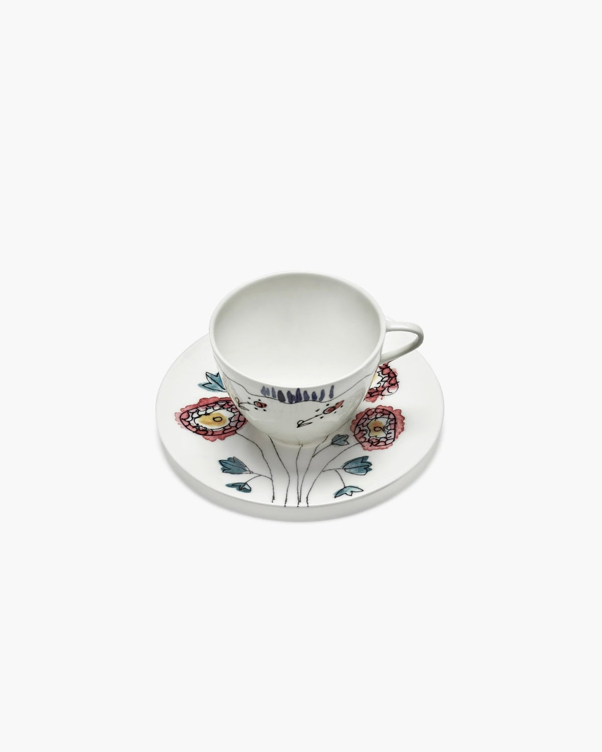 Coffee Cup High with Saucer 2 - Set Giftbox - Anemone Milk Midnight Flowers - Geschirr - Serax x Marni – view 3