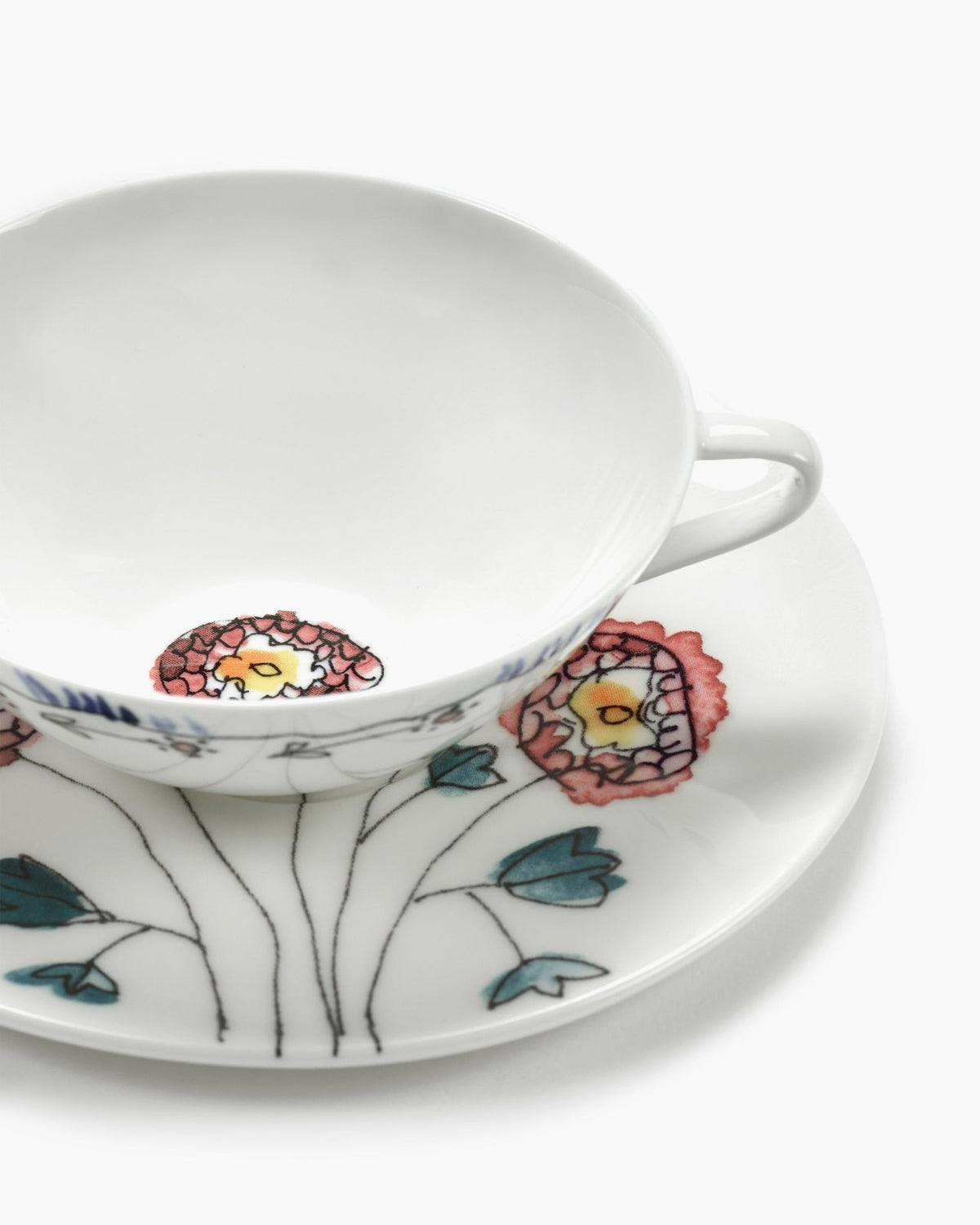 Coffee Cup Low with Saucer - Anemone Milk Midnight Flowers Geschirr by Serax x Marni – Ansicht 5
