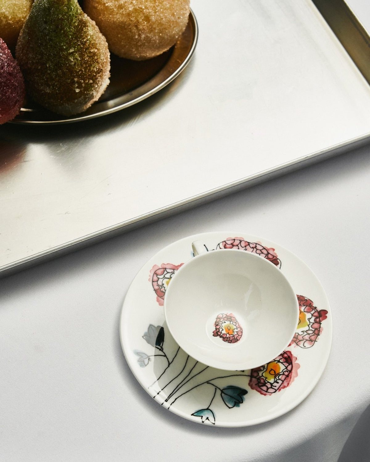 Coffee Cup Low with Saucer - Anemone Milk Midnight Flowers Geschirr by Serax x Marni
