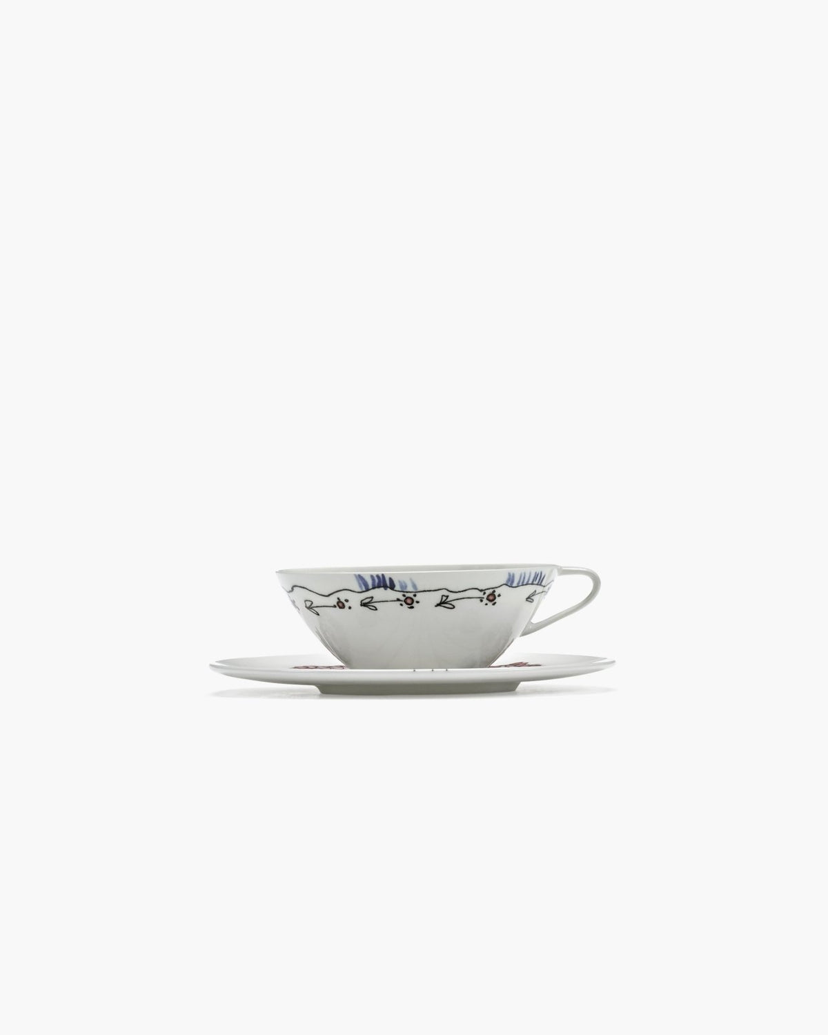 Coffee Cup Low with Saucer - Anemone Milk Midnight Flowers Geschirr by Serax x Marni – Ansicht 4