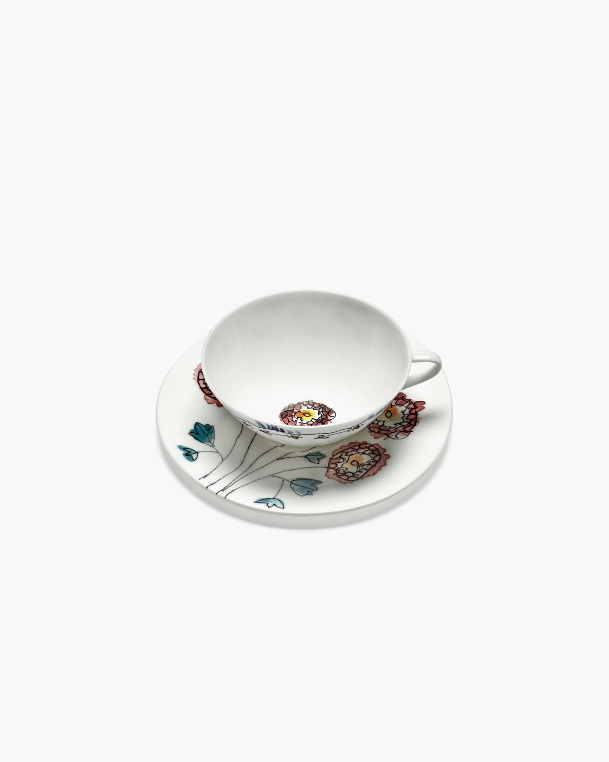Coffee Cup Low with Saucer - Anemone Milk Midnight Flowers Geschirr by Serax x Marni – Ansicht 3