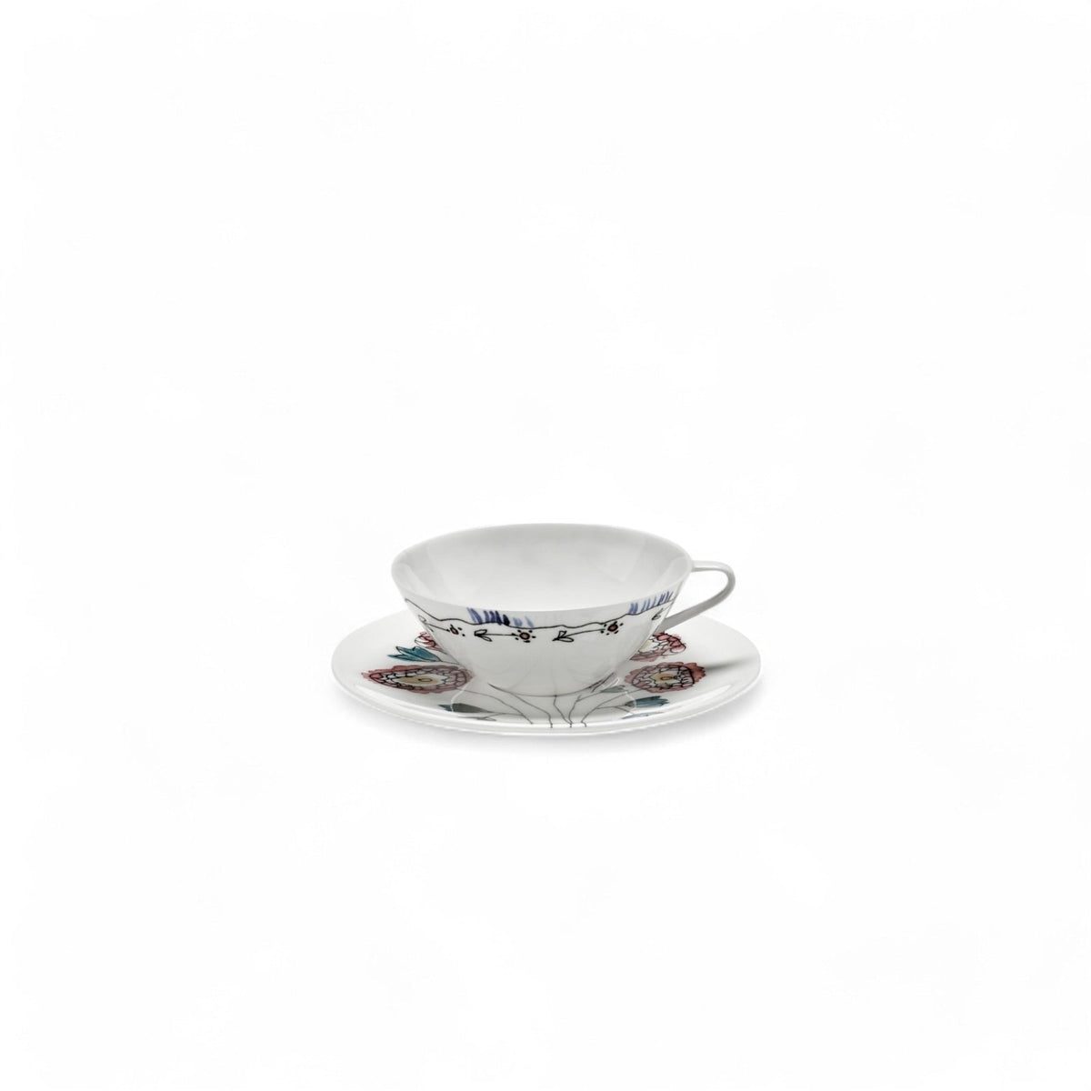 Coffee Cup Low with Saucer - Anemone Milk Midnight Flowers Geschirr by Serax x Marni