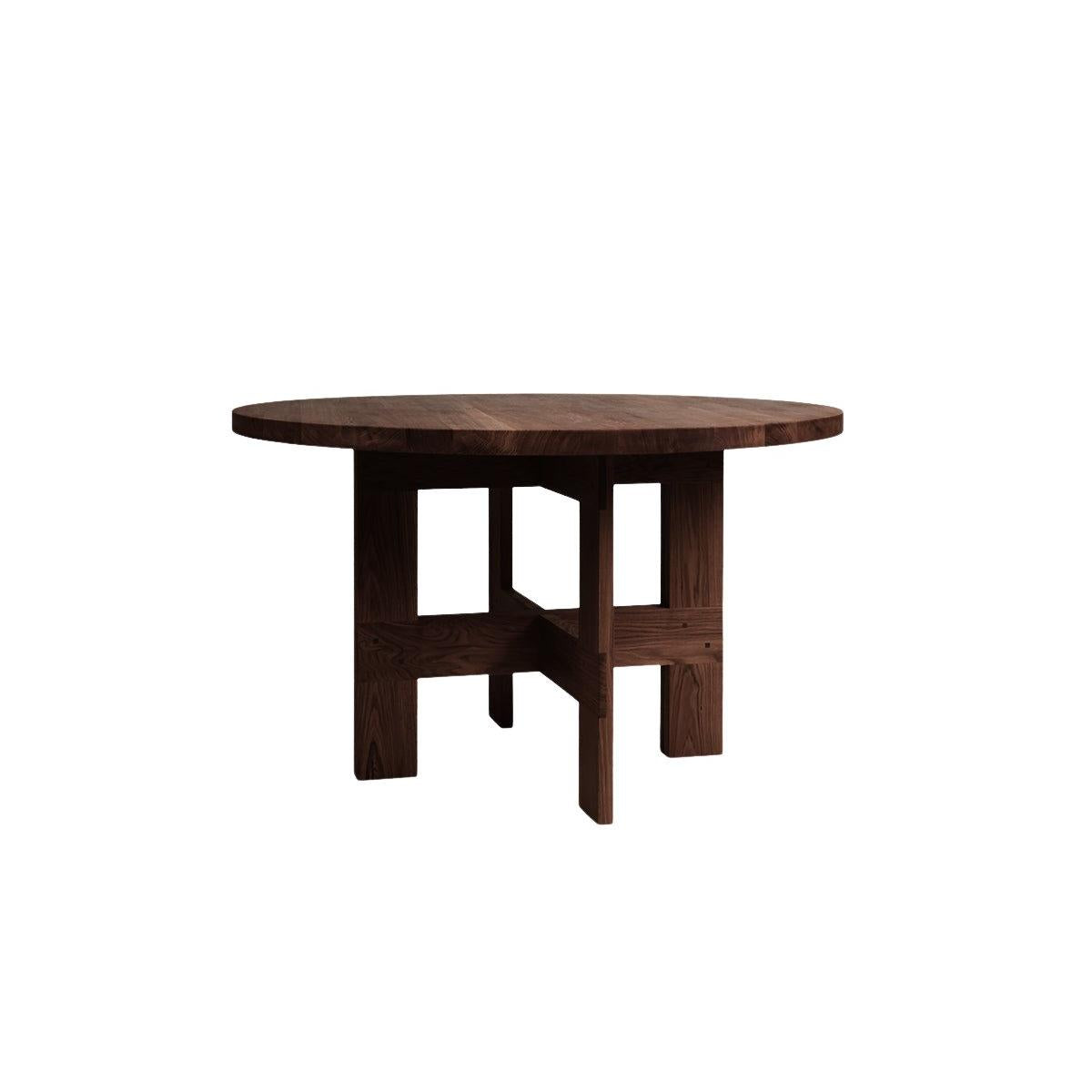 Farmhouse Trestle Table - Dark Oak - 140 Ø Round - Dining Tables - Frama – view 3