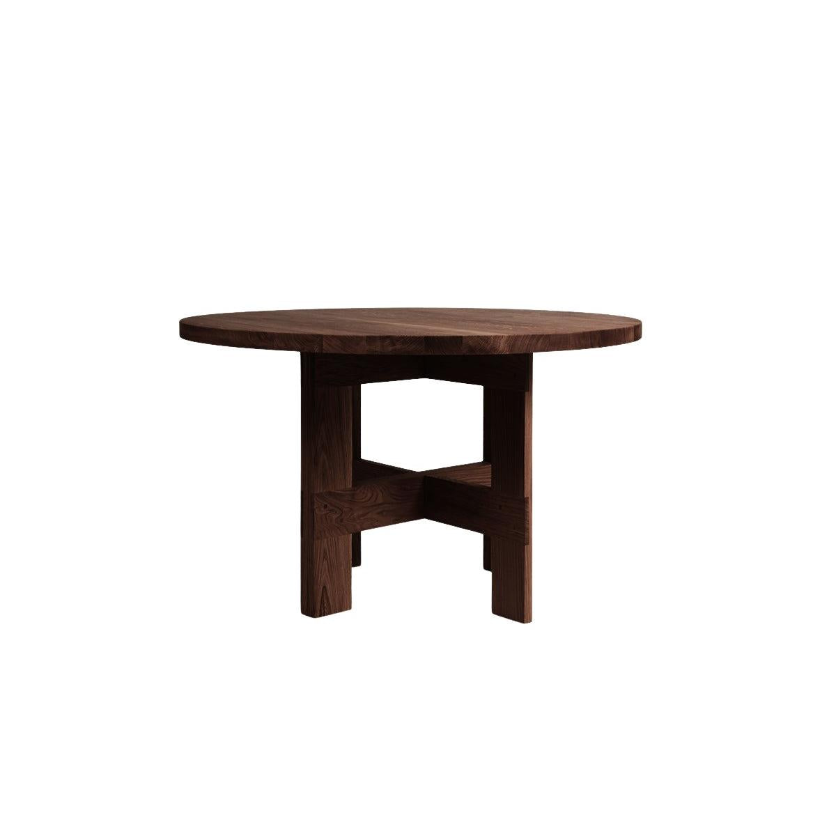 Farmhouse Trestle Table - Dark Oak - 140 Ø Round - Dining Tables - Frama