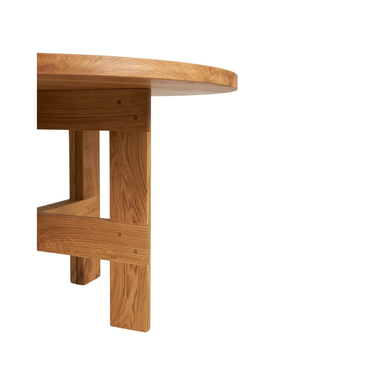 Farmhouse Trestle Table - Natural Oak - 120 Ø Round - Dining Tables - Frama – view 3
