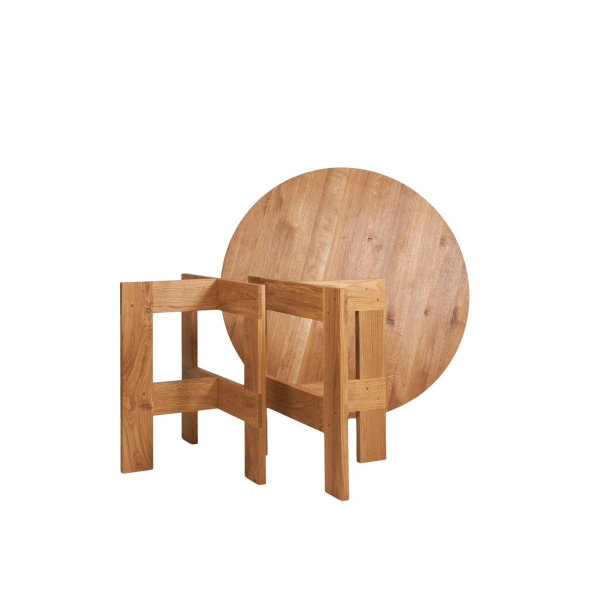 Farmhouse Trestle Table - Natural Oak - 120 Ø Round - Dining Tables - Frama – view 7