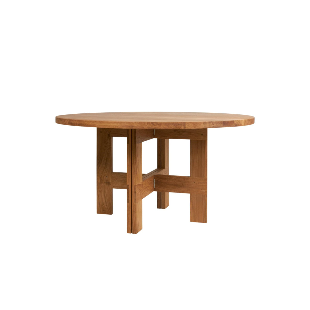 Farmhouse Trestle Table - Natural Oak - 140 Ø Round - Dining Tables - Frama