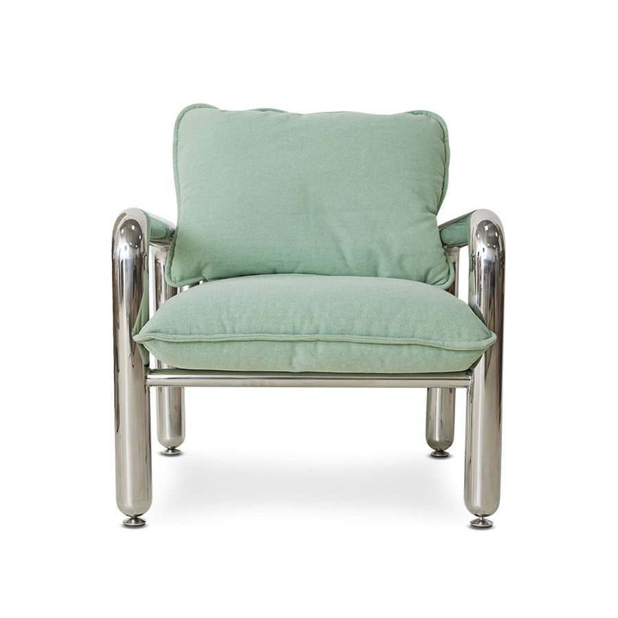Chrome Lounge Armchair, Canvas – HKLIVING – view 3