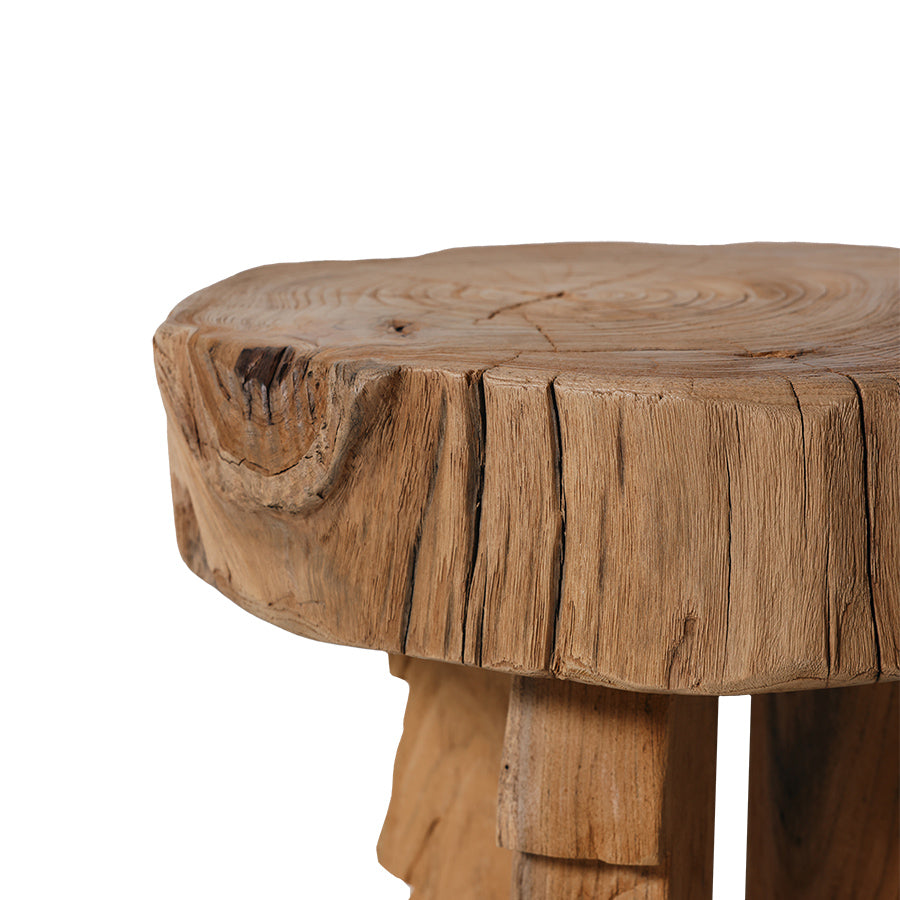 Carved Wooden Stool – HKLIVING – view 3
