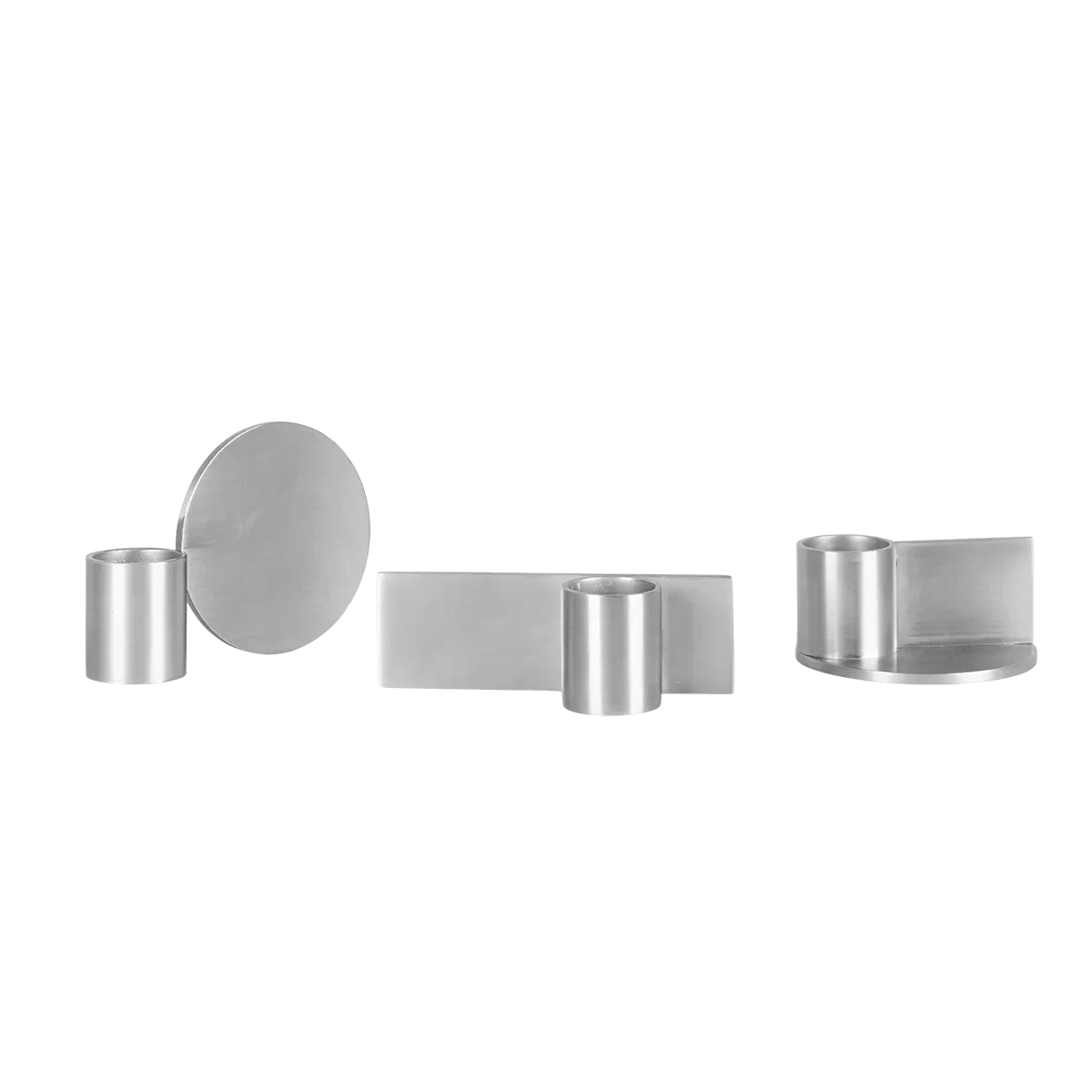 Fundament Candle Holder Set of Three - Stainless Steel - Candle Holders - Frama