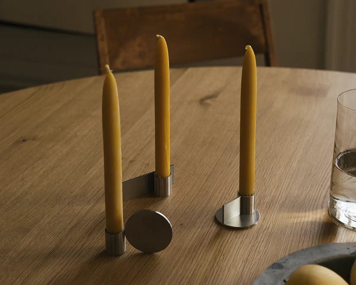 Fundament Candle Holder Set of Three - Stainless Steel - Candle Holders - Frama