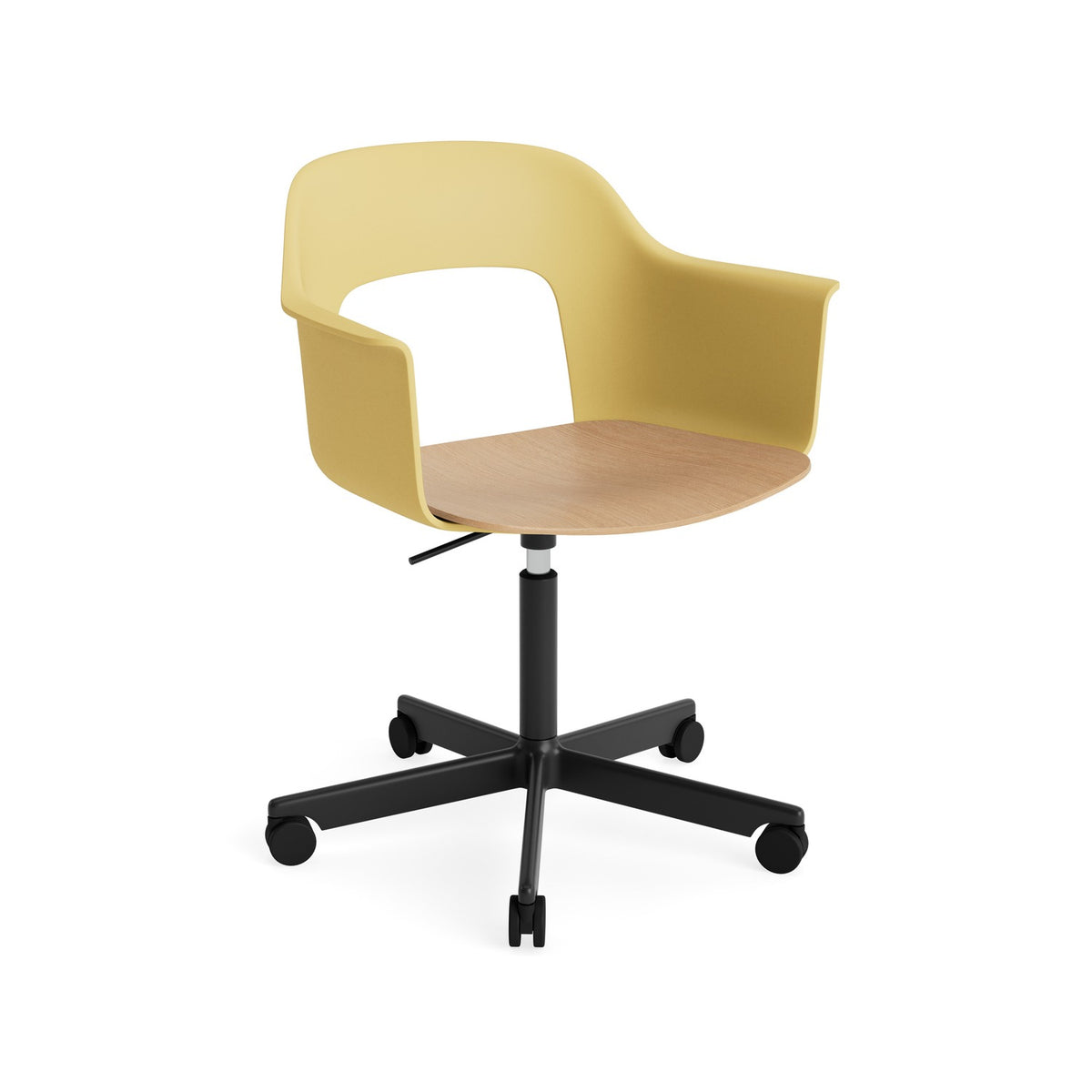 Layout Armchair 242 - Biscotti with Oak Seat, Black Powder Coated Aluminium - Chairs - HAY