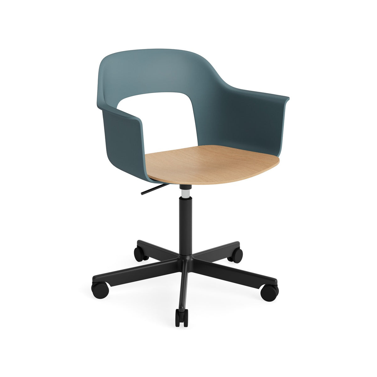 Layout Armchair 242 - Ocean with Oak Seat, Black Powder Coated Aluminium - Chairs - HAY