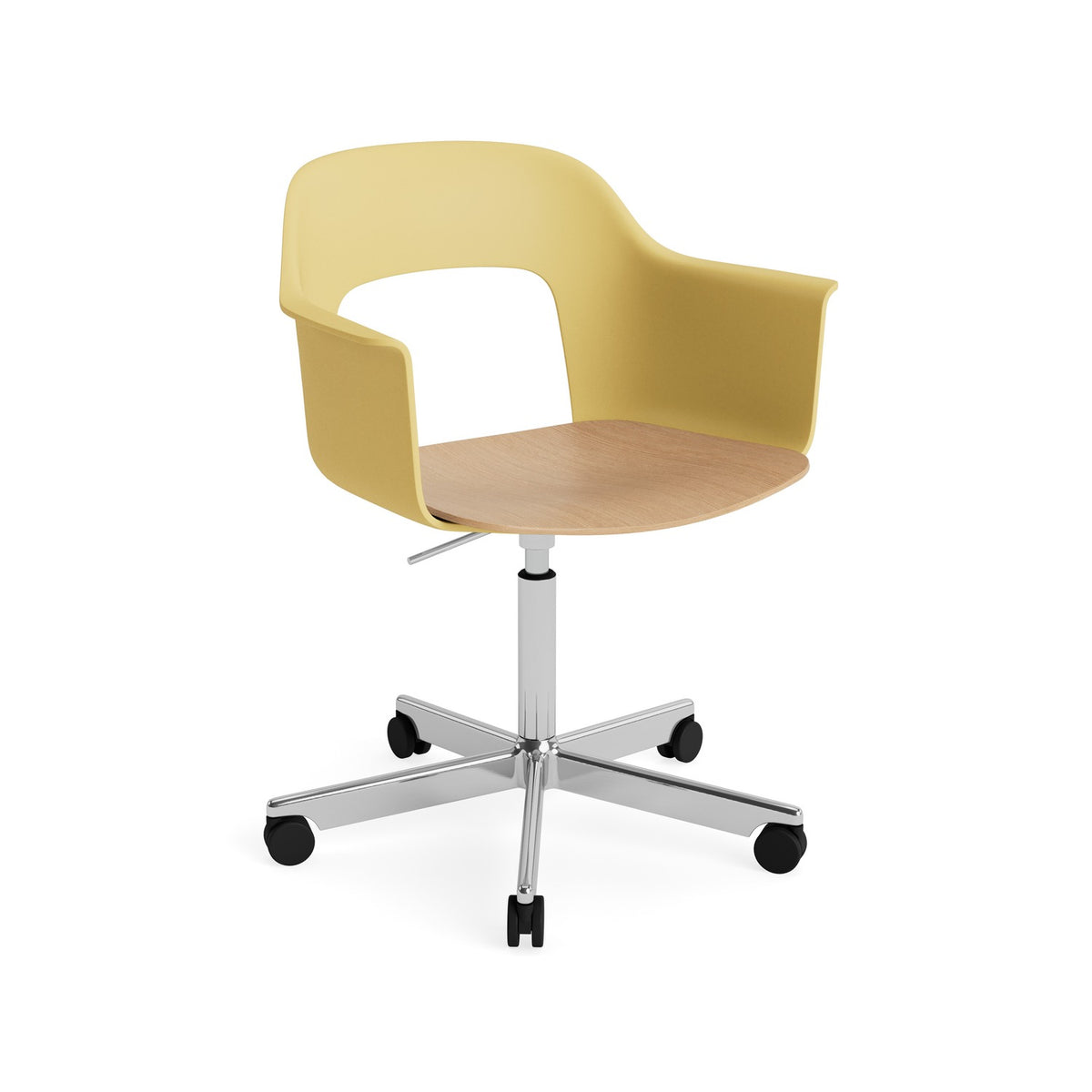 Layout Armchair 242 - Biscotti with Oak Seat, Polished Aluminium - Chairs - HAY