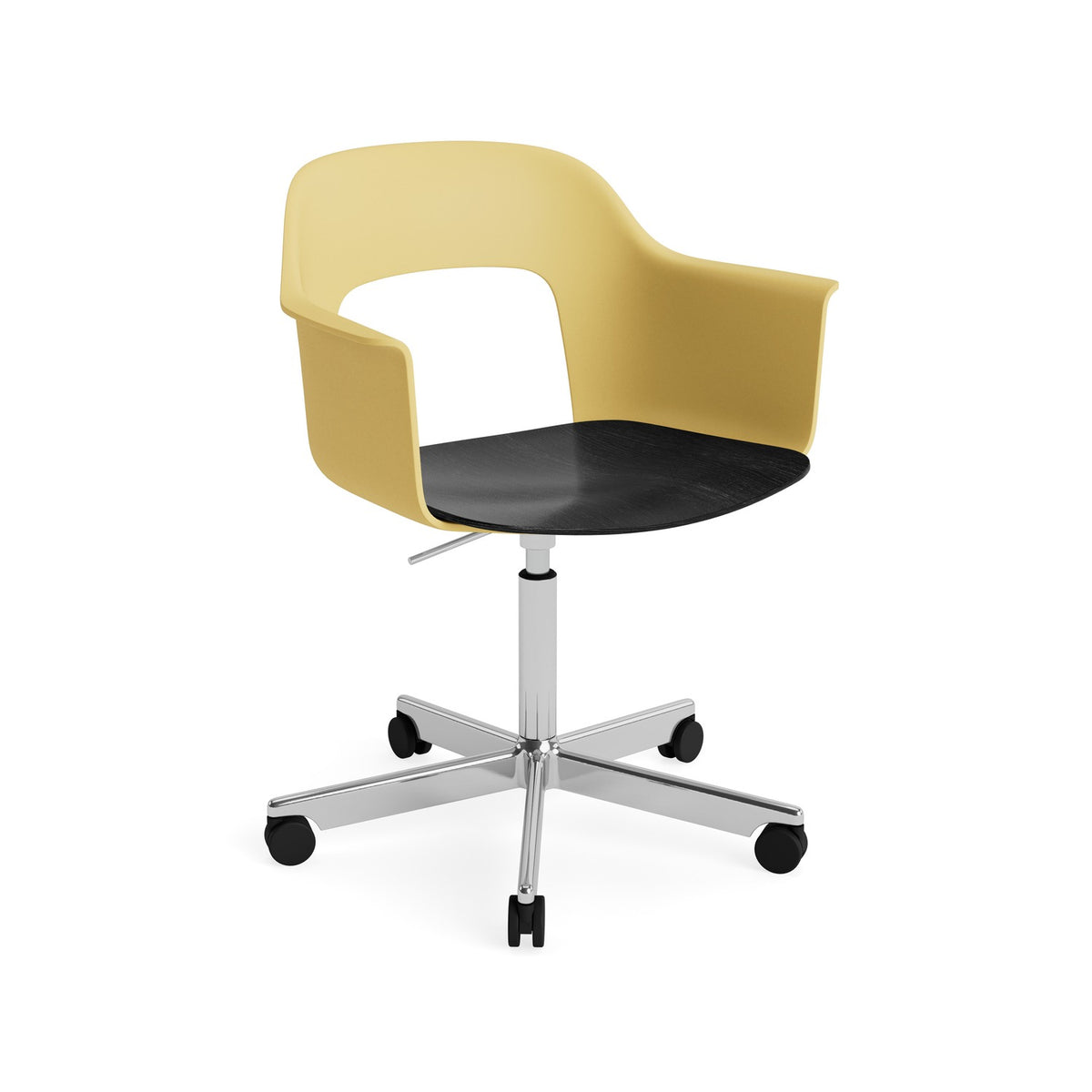 Layout Armchair 242 - Biscotti with Black Seat, Polished Aluminium - Chairs - HAY