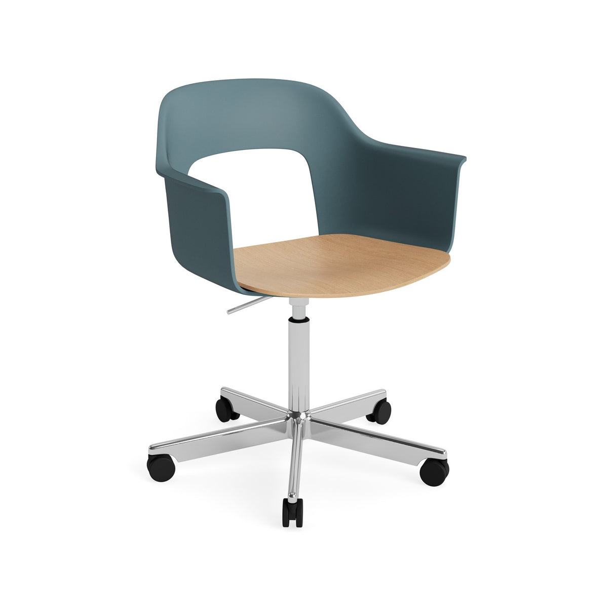 Layout Armchair 242 - Ocean with Oak Seat, Polished Aluminium - Chairs - HAY