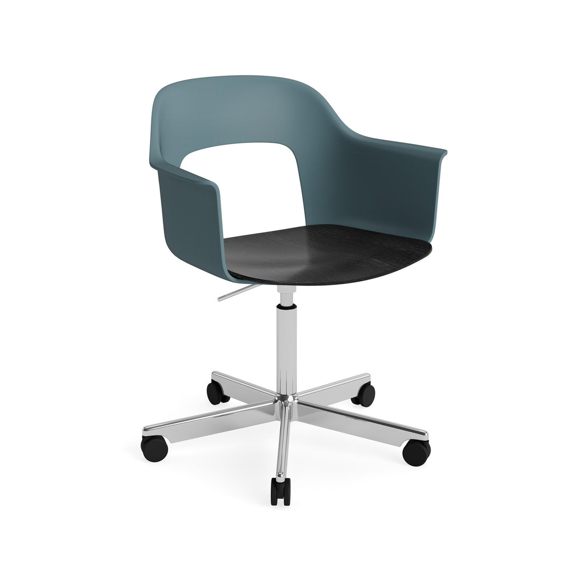 Layout Armchair 242 - Ocean with Black Seat, Polished Aluminium - Chairs - HAY