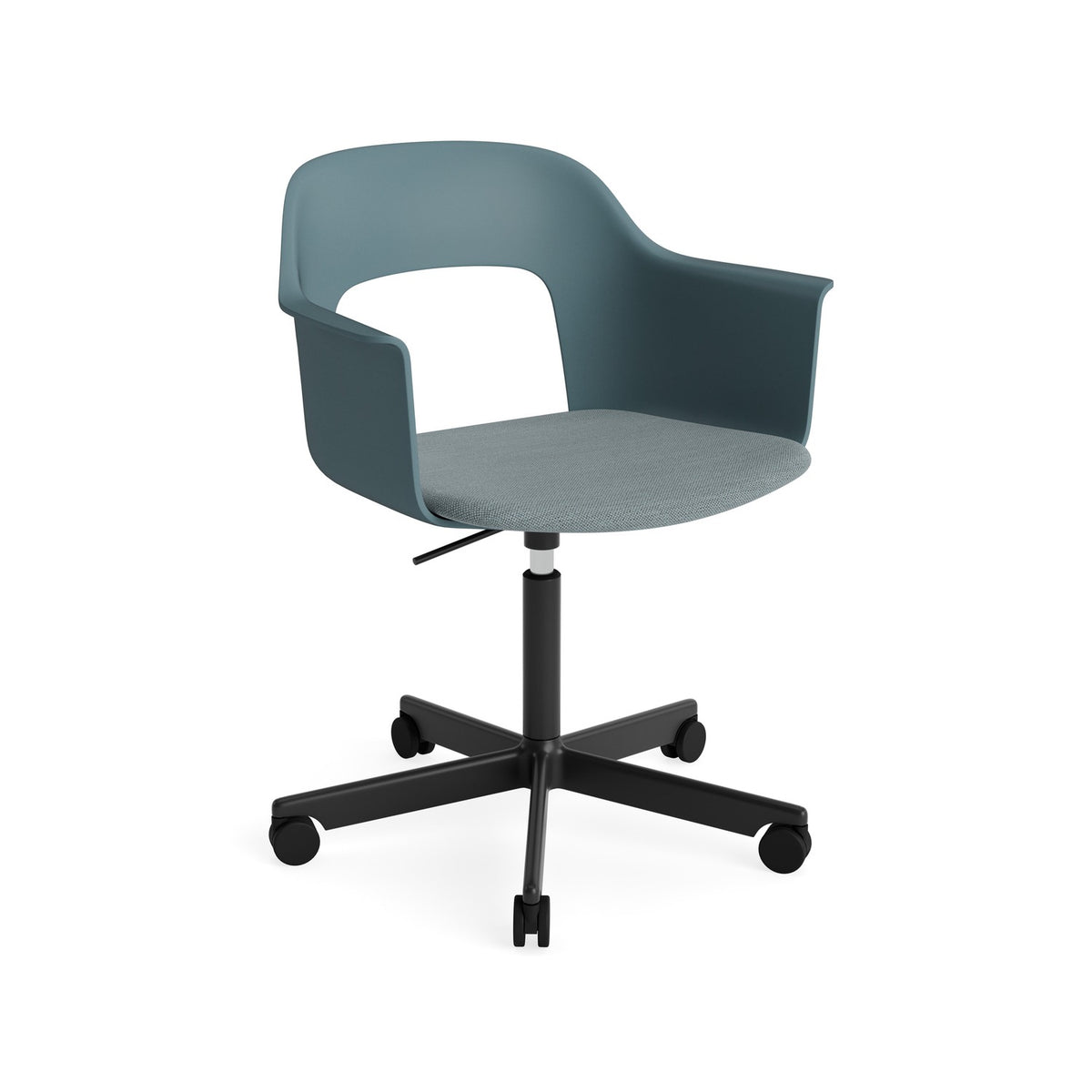 Layout Armchair 243 - Ocean Shell, Mode 045 Upholstery, Black Powder Coated Aluminium - Chairs - HAY