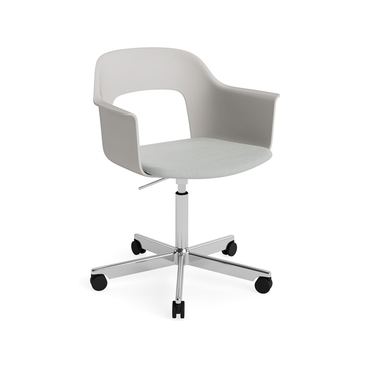 Layout Armchair 243 - Sky Grey Shell, Naveli 113 Upholstery, Polished Aluminium - Chairs - HAY