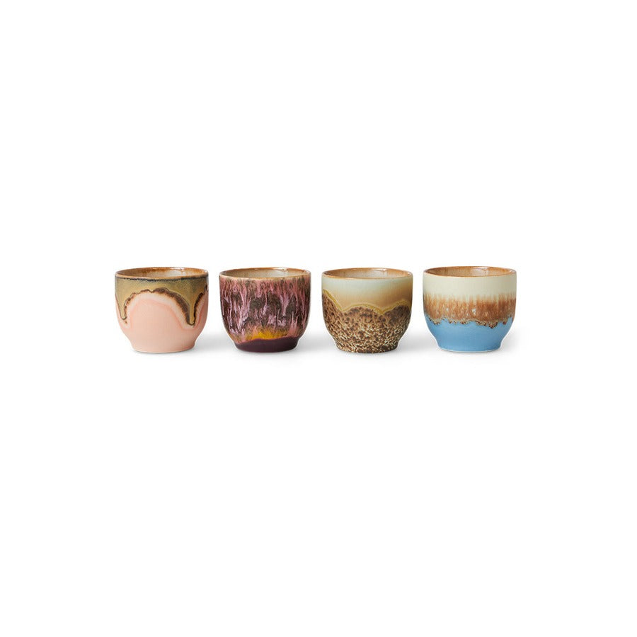 70s Ceramics – Café Cups, Lagoon (set of 4) – HKLIVING – view 3