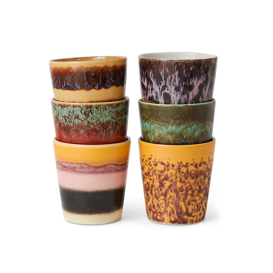 70s Ceramics – Kaffeebecher, Valley (6er-Set) – HKLIVING