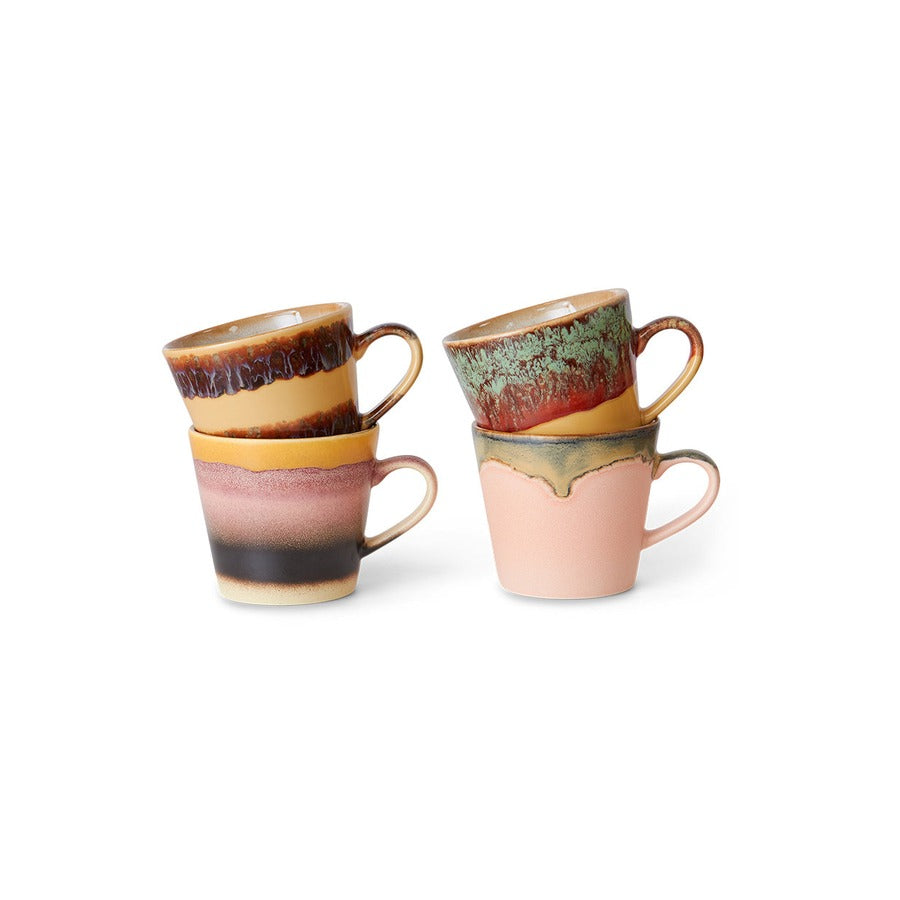 70s Ceramics – Cappuccinotassen, Vista (4er-Set) – HKLIVING