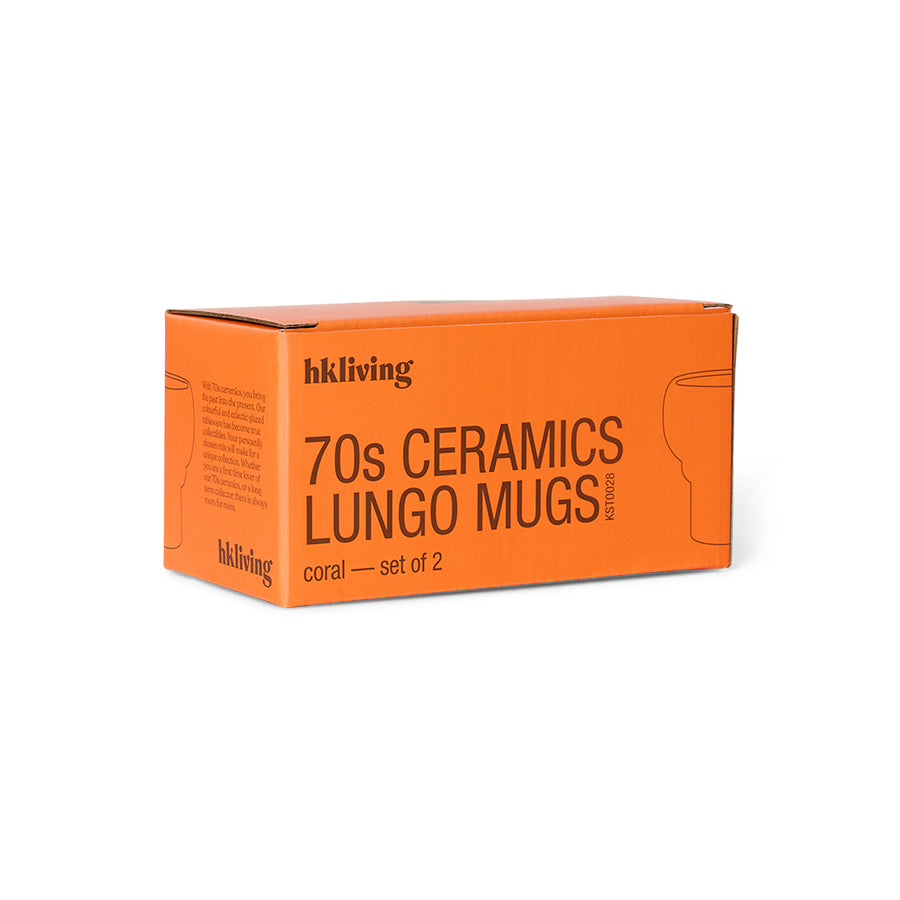 70s Ceramics – Lungo Mugs, Coral (set of 2) – HKLIVING – view 7
