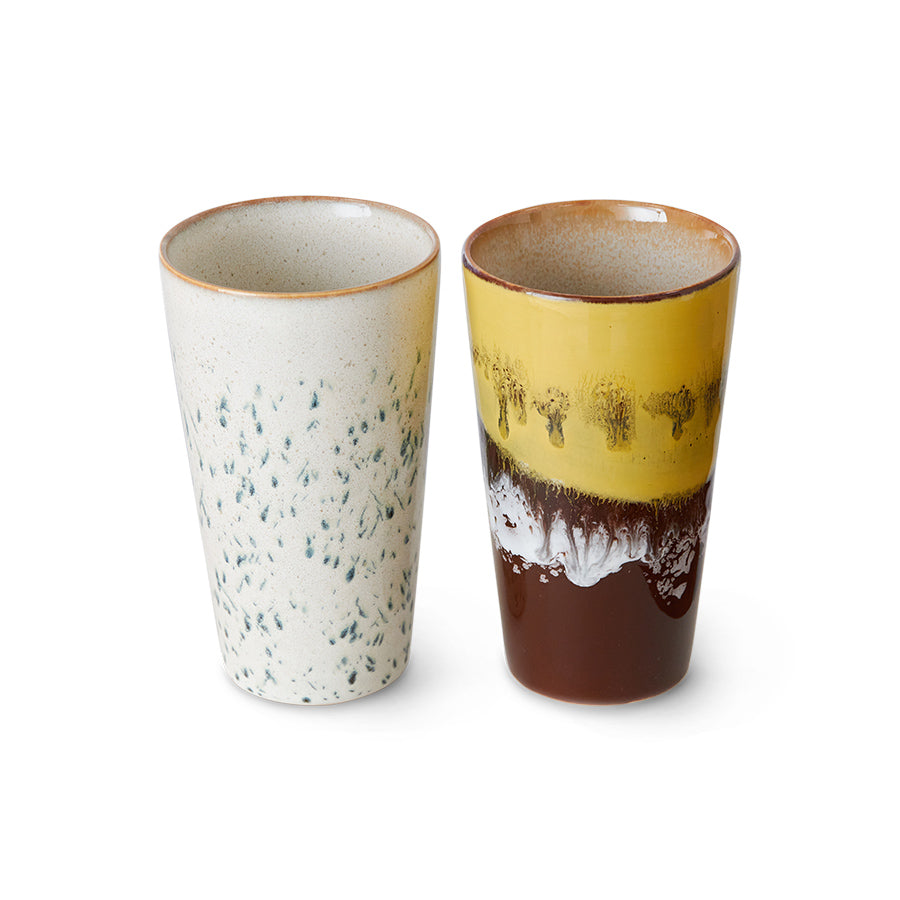 70s Ceramics – Latte Mugs, Brine (set of 2) – HKLIVING – view 3