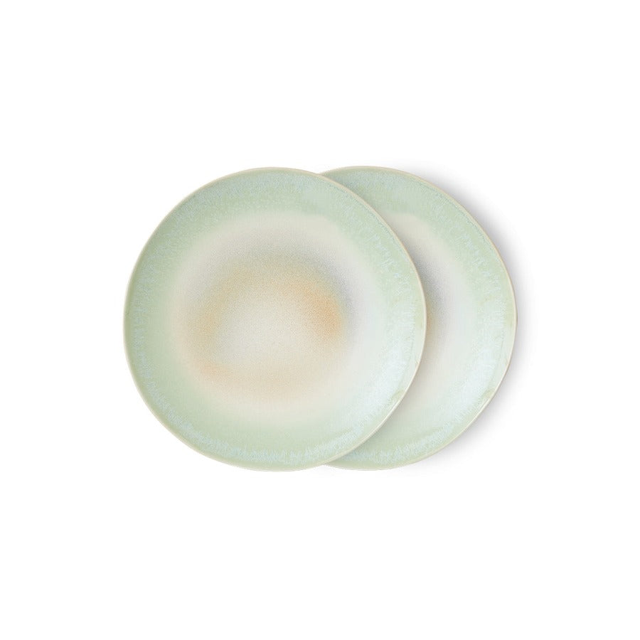 70s Ceramics – Speiseteller, Palms (2er-Set) – HKLIVING
