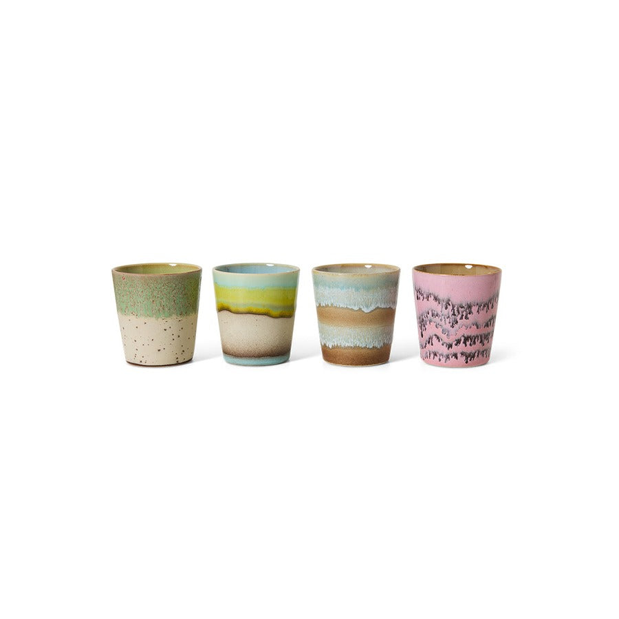 70s Ceramics – Coffee Mugs, Pop Art (set of 4) – HKLIVING – view 3