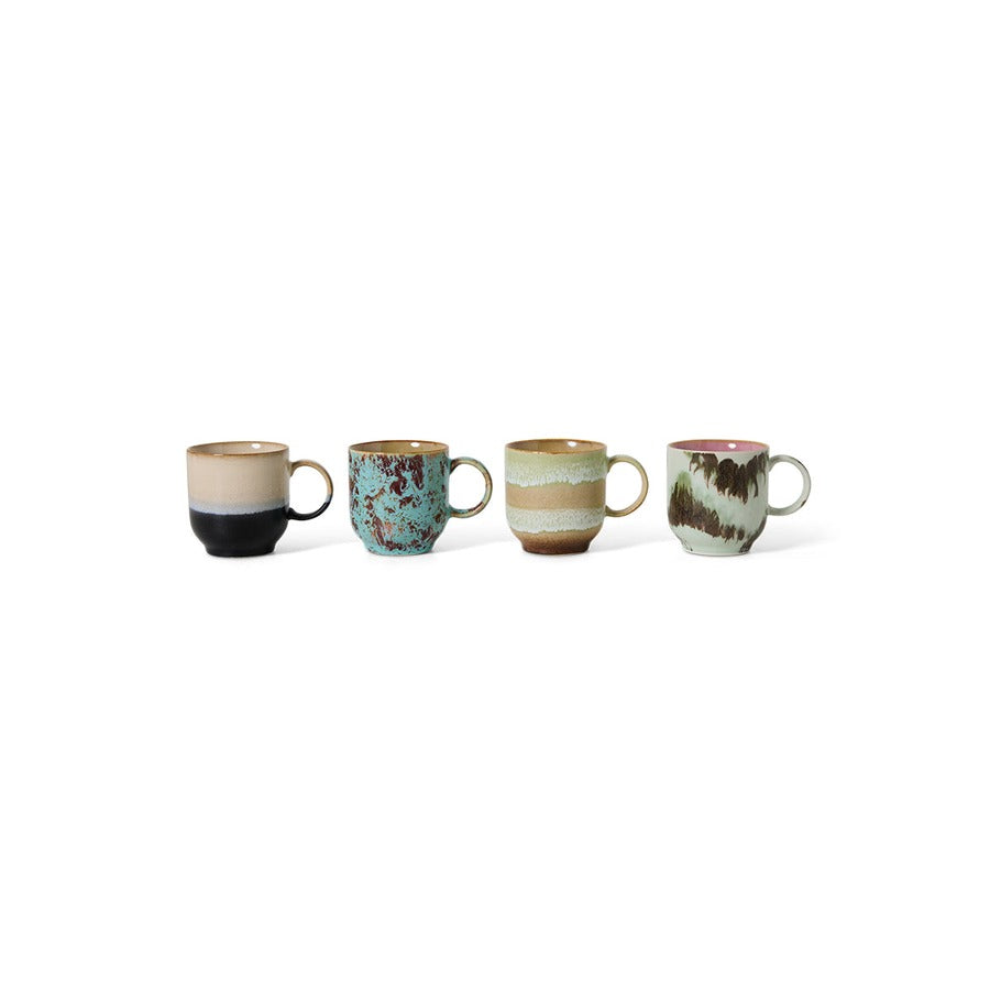 70s Ceramics – Cafétassen, Abstract (4er-Set) – HKLIVING – Ansicht 3