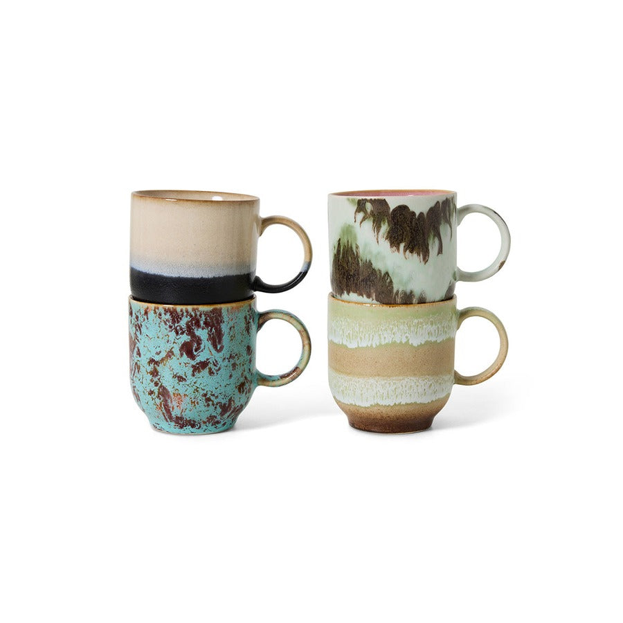 70s Ceramics – Café Mugs, Abstract (set of 4) – HKLIVING