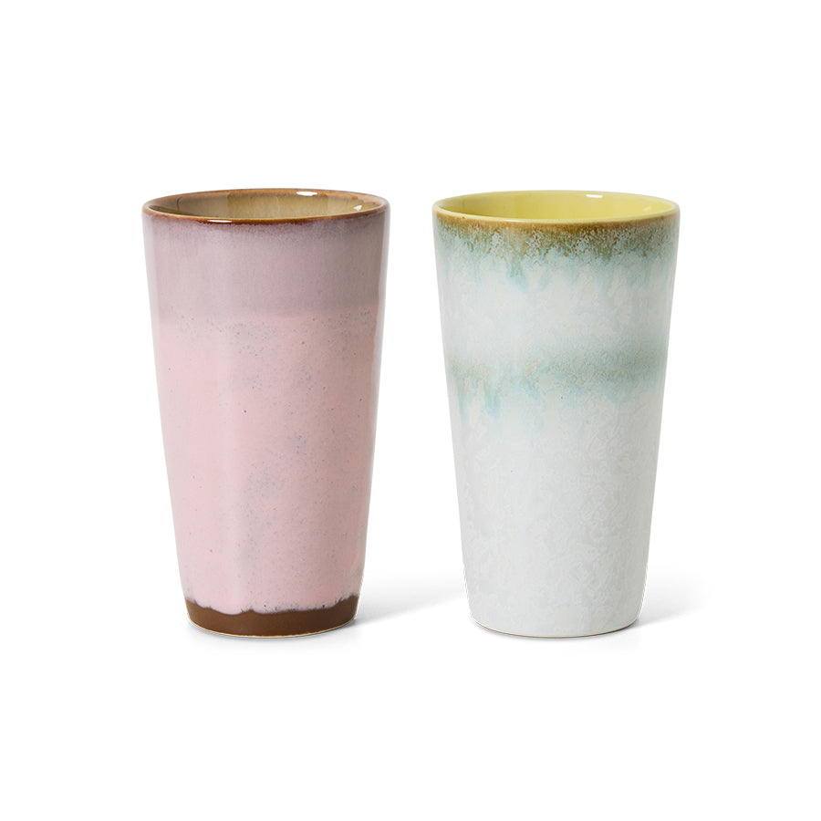 70s Ceramics – Lattebecher, Fresco (2er-Set) – HKLIVING