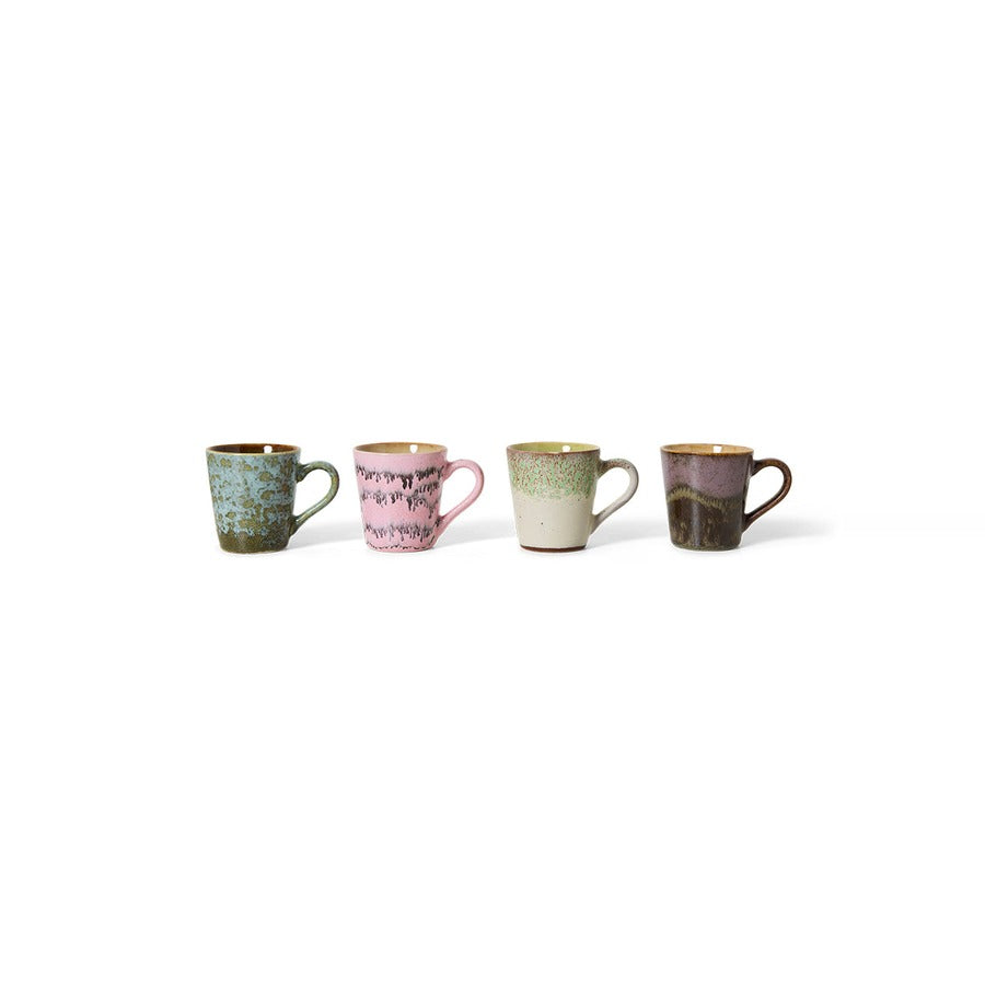 70s Ceramics – Espresso Mugs, Brutalism (set of 4) – HKLIVING – view 3