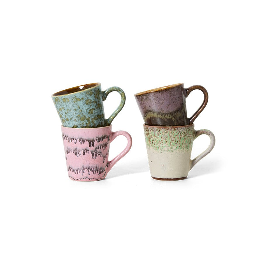 70s Ceramics – Espressotassen, Brutalism (4er-Set) – HKLIVING