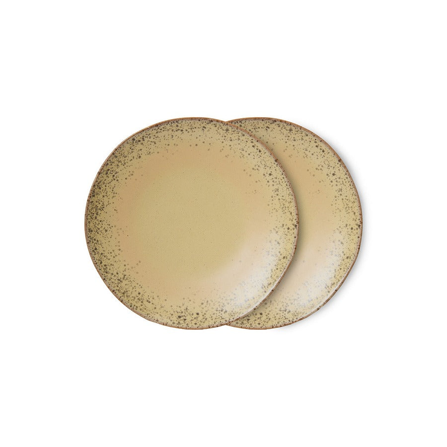 70s Ceramics – Speiseteller, Grit (2er-Set) – HKLIVING