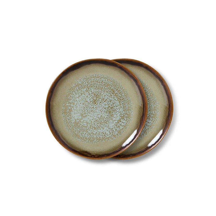 70s Ceramics – Dessertteller, Contrast (2er-Set) – HKLIVING