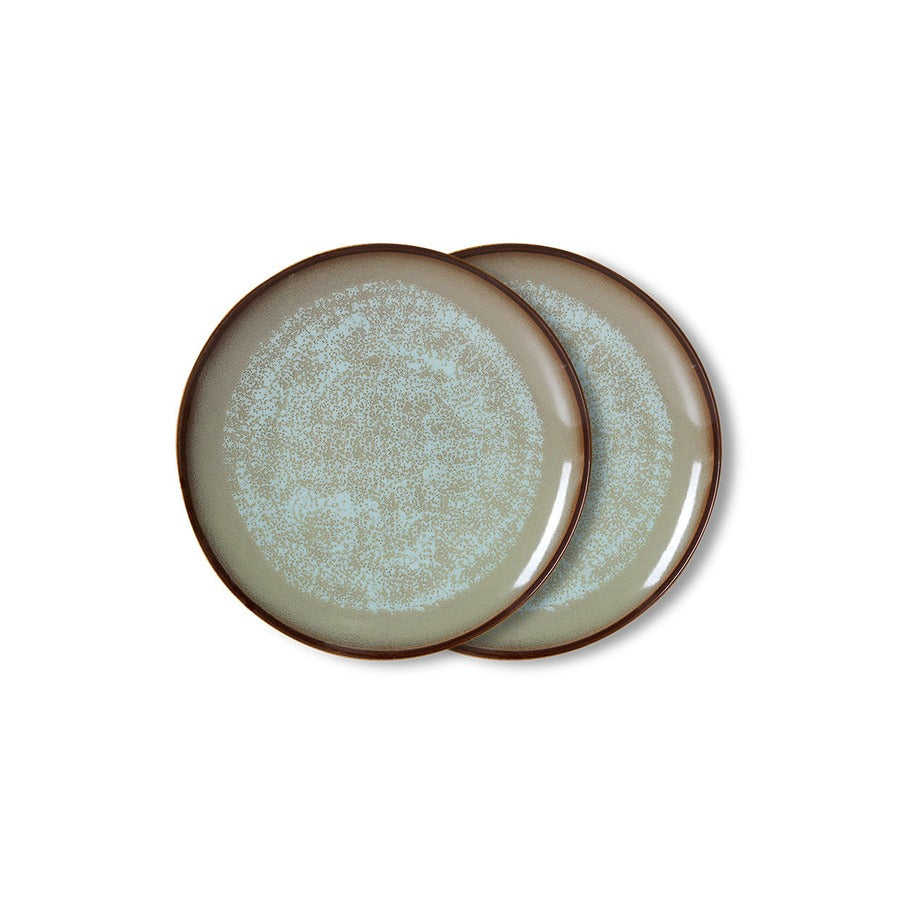 70s Ceramics – Speiseteller, Contrast (2er-Set) – HKLIVING