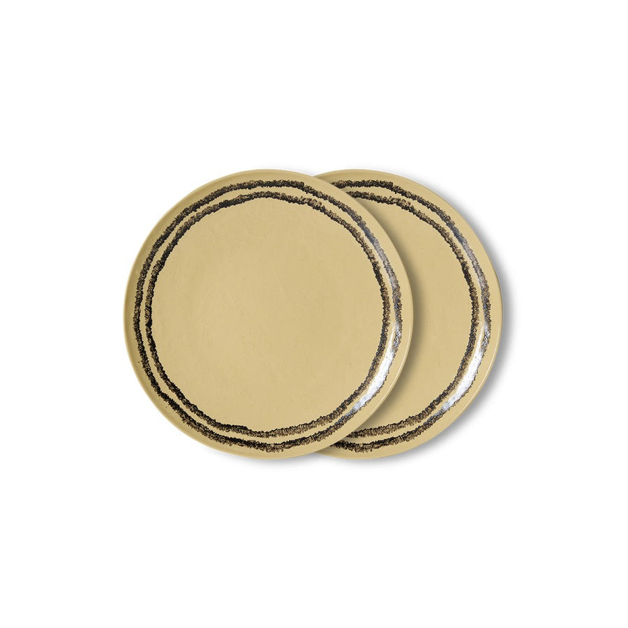 70s Ceramics – Dinner Plates, Vanilla (set of 2) – HKLIVING