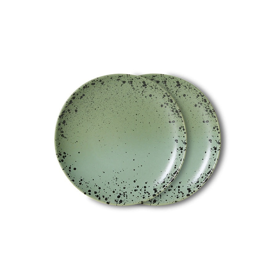 70s Ceramics – Dessertteller, Fleck (2er-Set) – HKLIVING