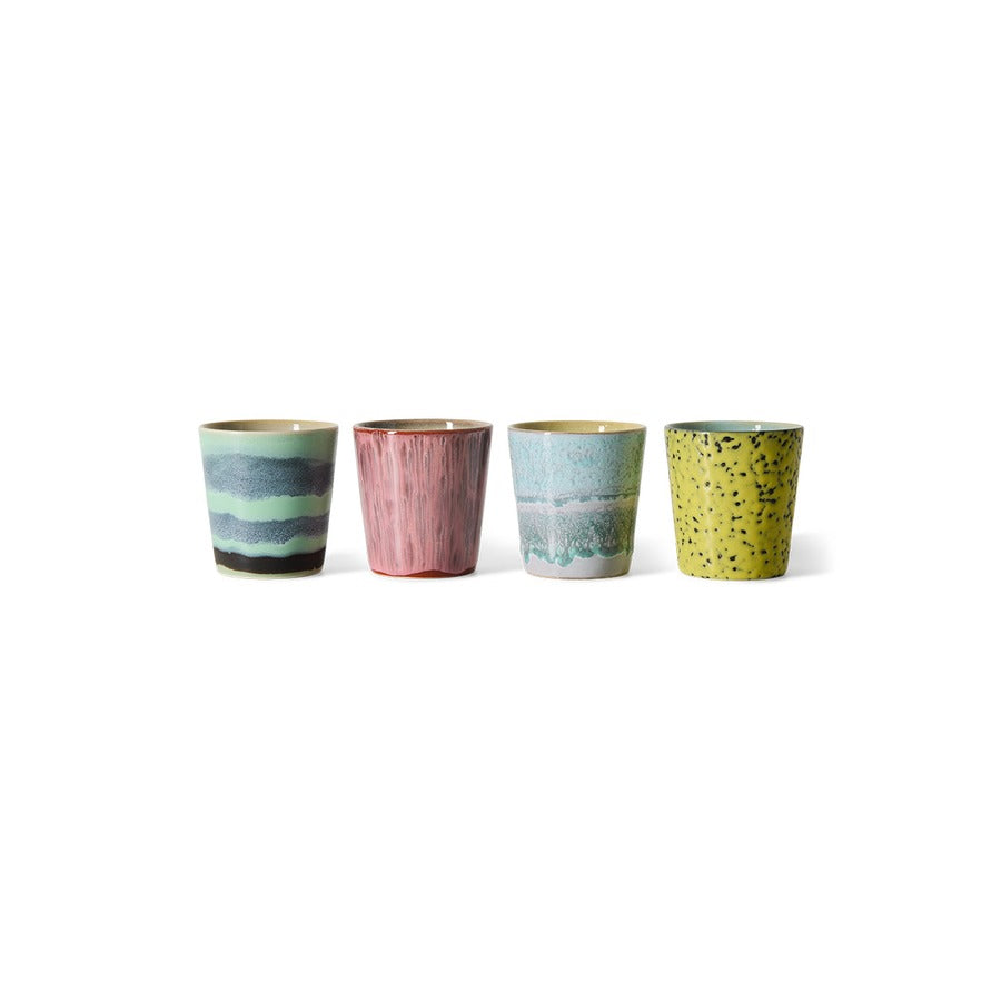70s Ceramics – Coffee Mugs, Artistic (set of 4) – HKLIVING – view 3
