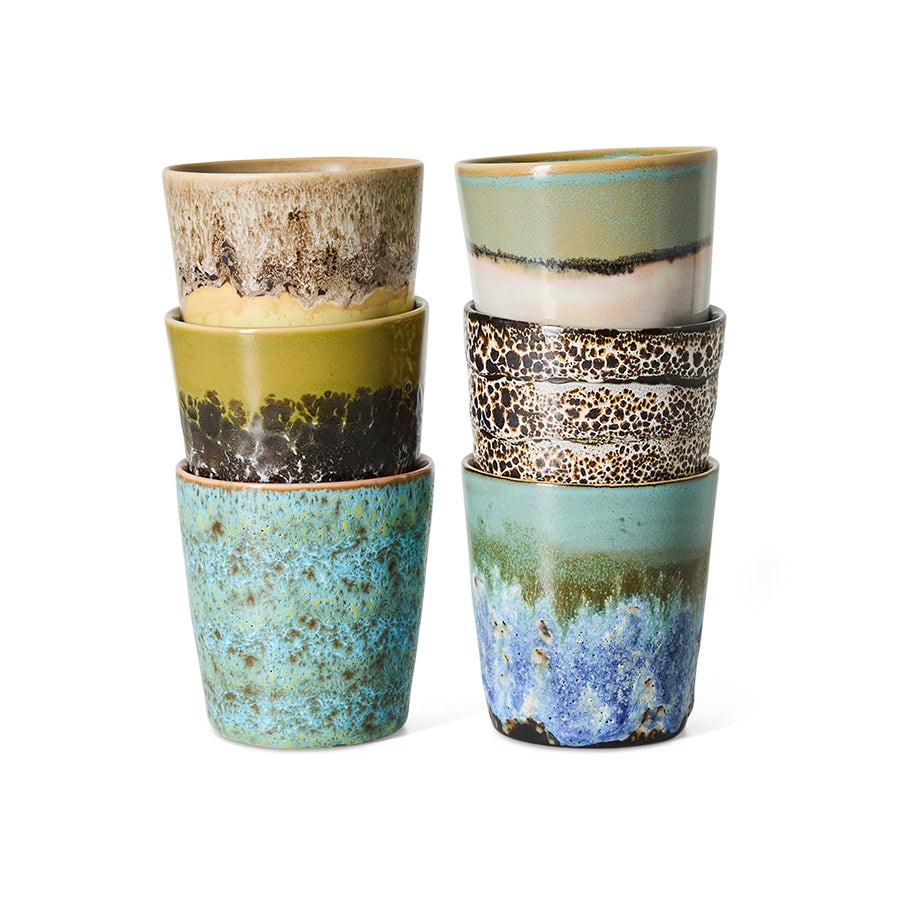 70s Ceramics – Coffee Mugs, Indulgence (set of 6) – HKLIVING – view 4
