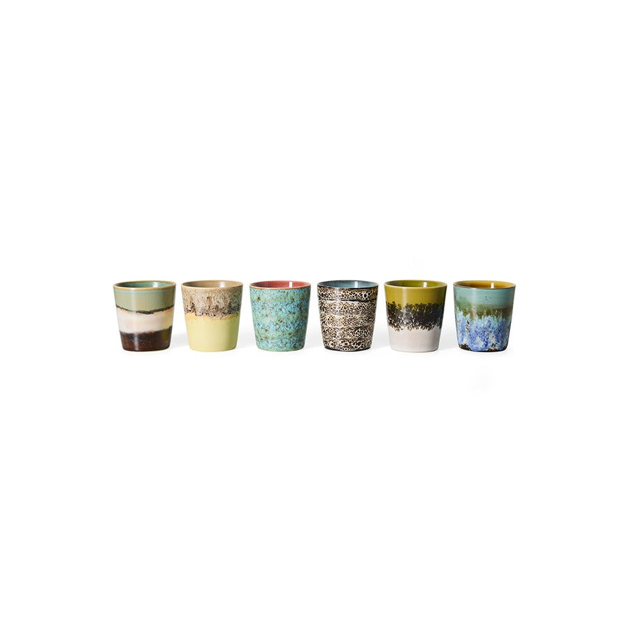 70s Ceramics – Kaffeebecher, Indulgence (6er-Set) – HKLIVING